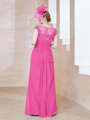 Robe en Mousseline Dentelle à Col Illusion Scoop Azalée Grande Taille