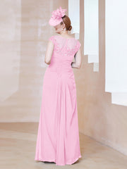Robe en Mousseline Dentelle à Col Illusion Scoop Rose Bonbon Grande Taille