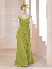 Robe en Mousseline Dentelle à Col Illusion Scoop Trèfle