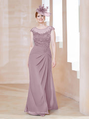 Robe en Mousseline Dentelle à Col Illusion Scoop Dusk Grande Taille