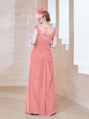 Robe en Mousseline Dentelle à Col Illusion Scoop Flamant Grande Taille