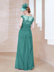 Robe en Mousseline Dentelle à Col Illusion Scoop Jade Grande Taille