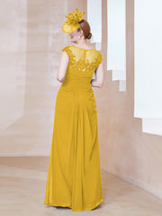 Robe en Mousseline Dentelle à Col Illusion Scoop Souci