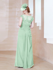 Robe en Mousseline Dentelle à Col Illusion Scoop Vert Menthe Grande Taille