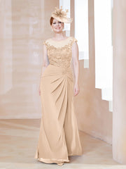 Robe en Mousseline Dentelle à Col Illusion Scoop Pêche