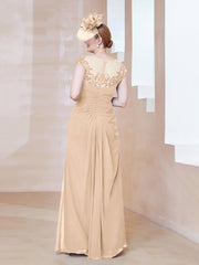 Robe en Mousseline Dentelle à Col Illusion Scoop Pêche
