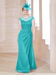 Robe en Mousseline Dentelle à Col Illusion Scoop Piscine Grande Taille