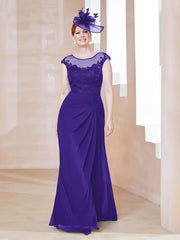 Robe en Mousseline Dentelle à Col Illusion Scoop Régence Grande Taille