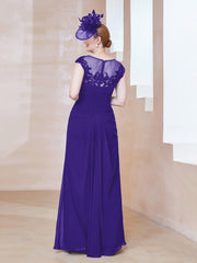 Robe en Mousseline Dentelle à Col Illusion Scoop Régence