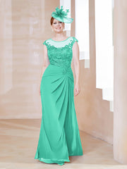 Robe en Mousseline Dentelle à Col Illusion Scoop Spa