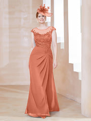 Robe en Mousseline Dentelle à Col Illusion Scoop Crépuscule Grande Taille