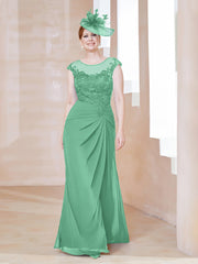 Robe en Mousseline Dentelle à Col Illusion Scoop Turquoise