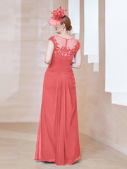 Robe en Mousseline Dentelle à Col Illusion Scoop Pastèque