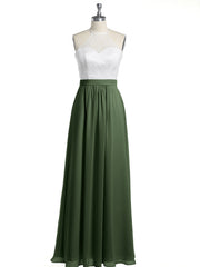 Mousseline Robes Longues Avec Dentelle Ivoire Corsage Olive Verte Grande Taille