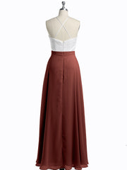 Mousseline Robes Longues Avec Dentelle Ivoire Corsage terracotta Grande Taille