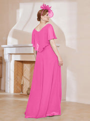 Robe Plissée en Mousseline à Col en V avec Manches Flottantes Azalée