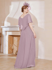 Robe Plissée en Mousseline à Col en V avec Manches Flottantes Dusk