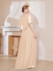 Robe Plissée en Mousseline à Col en V avec Manches Flottantes Pêche Grande Taille