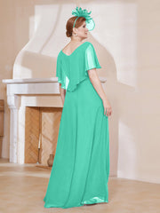 Robe Plissée en Mousseline à Col en V avec Manches Flottantes Spa Grande Taille