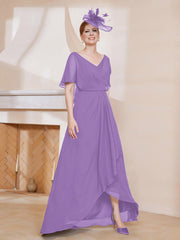 Robe Plissée en Mousseline à Col en V avec Manches Flottantes Tahiti Grande Taille
