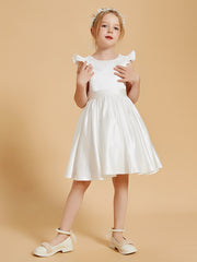 Robes de Fille Charmantes à Col en Scoop avec Manches Flottantes Longueur aux Genoux