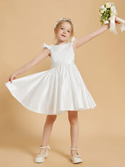 Robes de Fille Charmantes à Col en Scoop avec Manches Flottantes Longueur aux Genoux