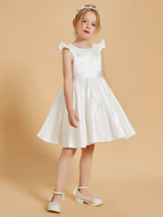 Robes de Fille Charmantes à Col en Scoop avec Manches Flottantes Longueur aux Genoux