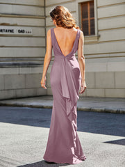 Robe de Soirée Sirène/Trompette avec Traîne Balayage en Jersey Crépuscule Grande Taille