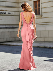 Robe de Soirée Sirène/Trompette avec Traîne Balayage en Jersey Flamant Grande Taille