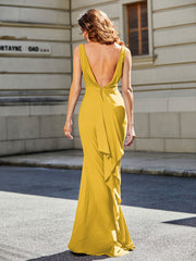 Robe de Soirée Sirène/Trompette avec Traîne Balayage en Jersey Souci