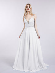 Bretelle Spaghetti Dentelle et Mousseline Robe Blanc