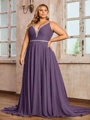 Bretelle Spaghetti Dentelle et Mousseline Robe Plum Grande Taille