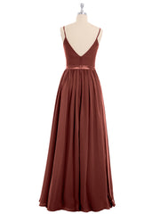 Bretelle Spaghetti Mousseline Robe de Demoiselle d'Honneur terracotta Grande Taille