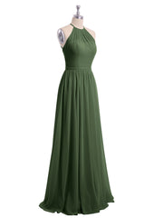 Licou Longue Mousseline Tenues Avec Double Bretelles Olive Verte Grande Taille