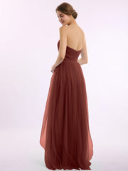 Col En Cœur Sans Bretelles Empire Tulle Robes terracotta Grande Taille