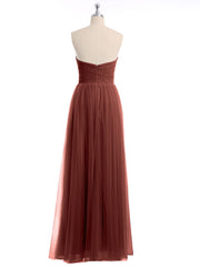 Col En Cœur Sans Bretelles Empire Tulle Robes terracotta Grande Taille