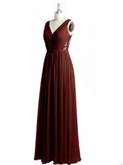 Col En V Mousseline Robes Avec Dentelle Dos terracotta Grande Taille
