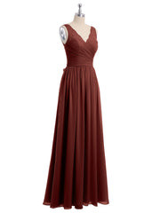 Dentelle Bretelles Longue Mousseline Robes Avec Nœud Ceinture terracotta Grande Taille