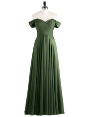 Robes Demoiselle d'honneure Hors de l'épaule Empire Olive Verte Grande Taille