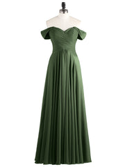 Robes Demoiselle d'honneure Hors de l'épaule Empire Olive Verte