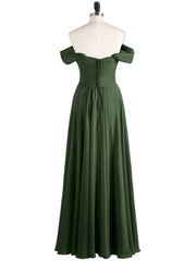 Robes Demoiselle d'honneure Hors de l'épaule Empire Olive Verte