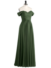 Robes Demoiselle d'honneure Hors de l'épaule Empire Olive Verte
