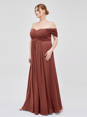 Robes Demoiselle d'honneure Hors de l'épaule Empire terracotta Grande Taille