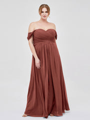 Robes Demoiselle d'honneure Hors de l'épaule Empire terracotta Grande Taille