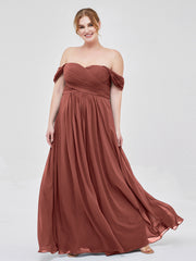 Robes Demoiselle d'honneure Hors de l'épaule Empire terracotta Grande Taille
