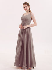 Empire Robe Demoiselle d'honneur avec Spaghetti Bretelle Dusk