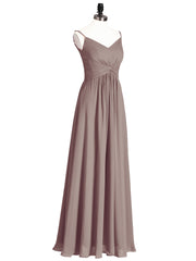 Empire Robe Demoiselle d'honneur avec Spaghetti Bretelle Dusk