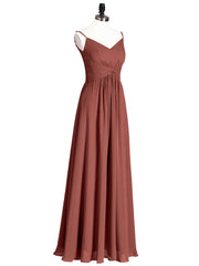 Empire Robe Demoiselle d'honneur avec Spaghetti Bretelle terracotta Grande Taille