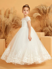 Robe de Fille Ball Gown Brodée avec Appliques
