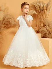 Robe de Fille Ball Gown Brodée avec Appliques